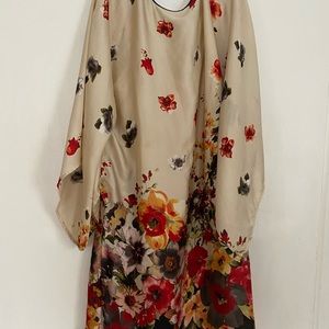 Cream and red floral dress